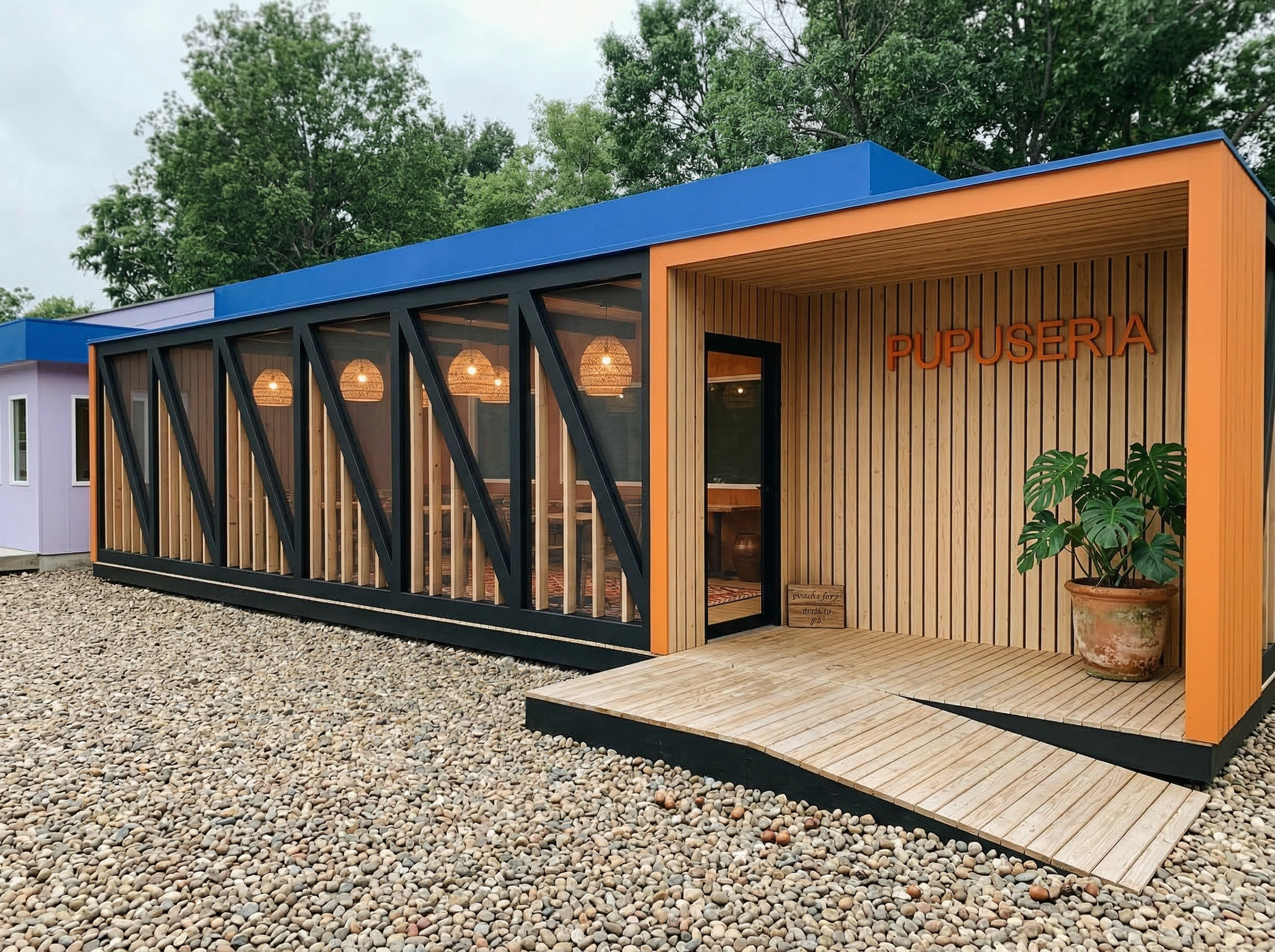 Modern addition for pupuseria restaurant in Asheville.