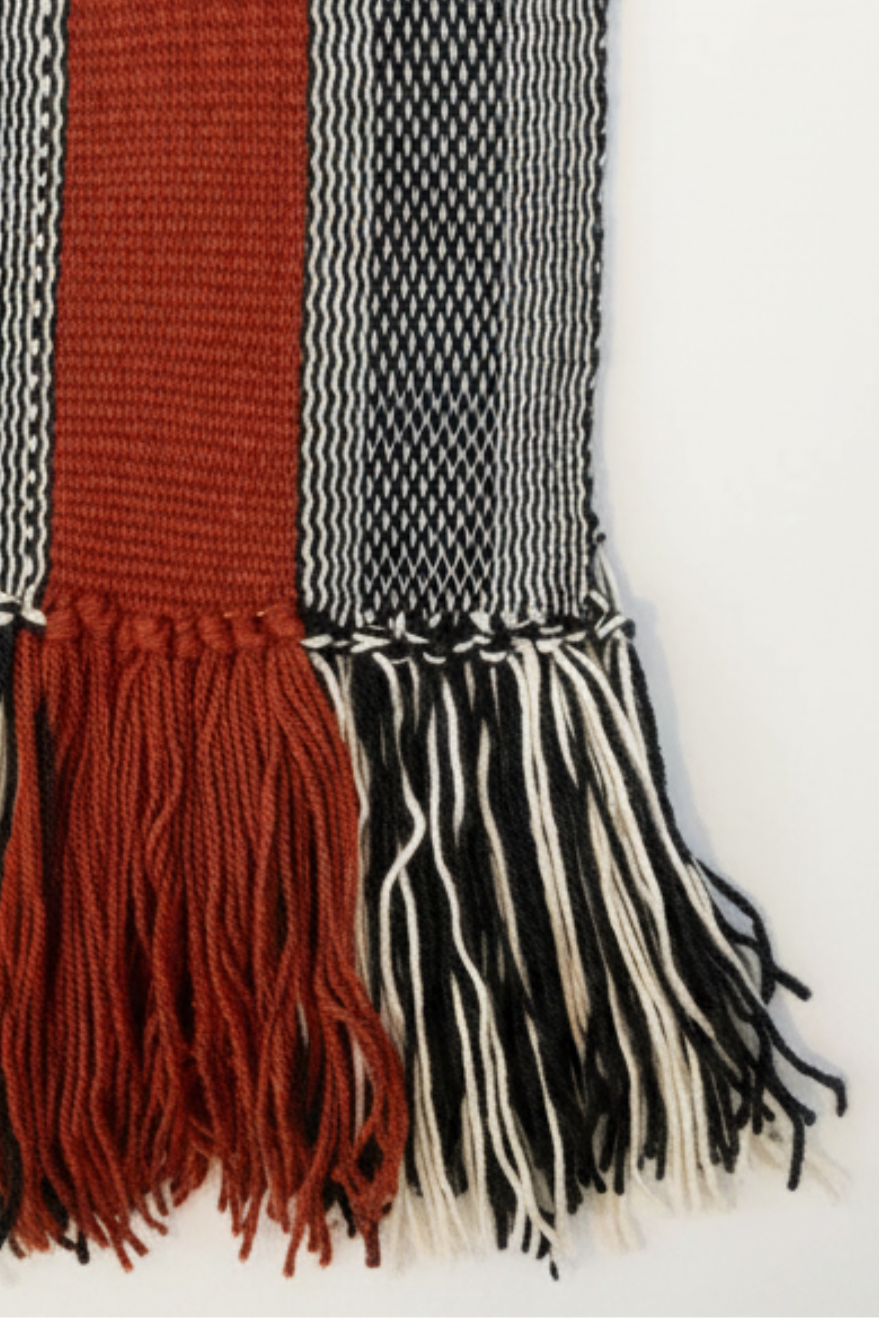 Handwoven wool textile made by artisans in Chile.